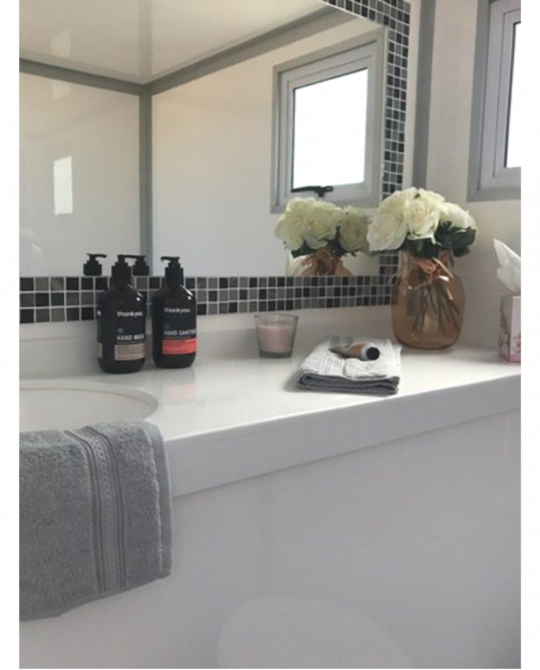 vip mini towable suite basin and vanity interior