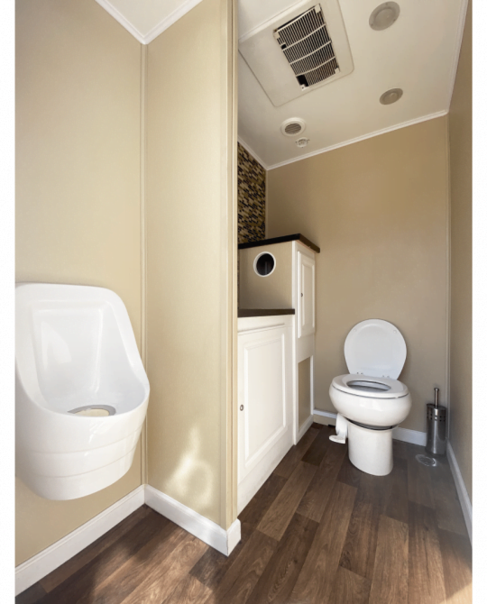 regal toilet trailer interior urinal section